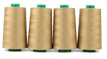 Ackermann Nähgarn Bahamabeige (8065), 4x 5.000 m Konen (20.000 m) – Universal-Garn 100% Polyester, Stärke 120, OEKO-TEX, für Overlock- und Nähmaschinen