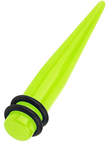 Piersando Dehnungsstab Ohr Piercing Dehnstift Dehner Ohrdehner Dehnstab Flesh Tunnel Plug Expander Taper Stab Glow in The Dark 5mm Neongelb