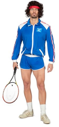 WILBERS & WILBERS 5160-80s traje de tenis, pantalones cortos y chaqueta, traje de carnaval para los hombres