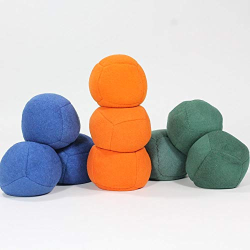 Zeekio Juggling Balls - Lightweight 90g Beanbag Balls - Super Soft - Set of Three (Blue) - Ages All
