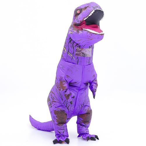 Rafalacy Aufblasbares Dinosaurier-Kostüm für Erwachsene, T-Rex- und Jurassic-Kostüm, lustiges Halloween-Party-Kostüm, Kostümanzug Karneval Party Dino Kostüm