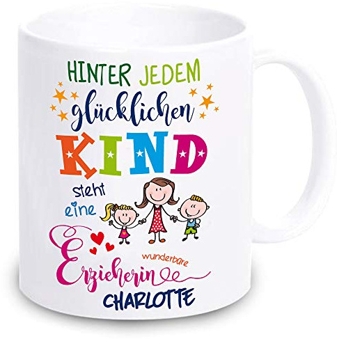 4youDesign Tasse Hinter jedem Kind steht eine..– Geschenk Erzieher & Erzieherin Kita, Kindergarten – Erzieherin Tasse – Kaffeebecher für Lehrer, Lehrerin in der Schule – Kaffeepott 330ml