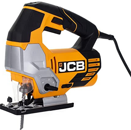 JCB 240V Corded Jigsaw, 4 Pendulum Settings & Tool Free Blade Change, Variable Speed & Built in Dust Blower, Cutting Capacity of 100mm for Wood and 10mm for Metal, 800W, 3 Year Warranty