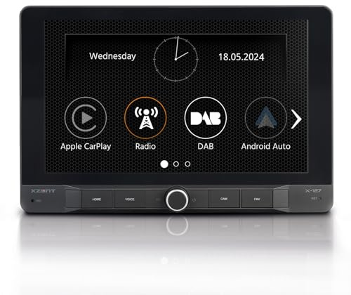 XZENT X-127 – 9 Zoll Multimedia Receiver – 1-DIN Autoradio | Mediencenter für PKW & Reisemobile, 22,9 cm Touchscreen, Apple CarPlay & Android Auto, DAB+, Bluetooth