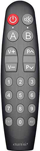 auvisio Senioren Fernbedienung: 5in1-Großtasten-Fernbedienung, lernfähig, ergonomisch, Ready to use (TV, Ersatzfernbedienung, programmierbar)