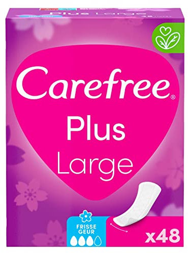 Carefree Salviette Plus Plus con anima migliorata, profumo fresco, tasso di assorbimento tre taglia L, extra largo, confezione da 48 pezzi