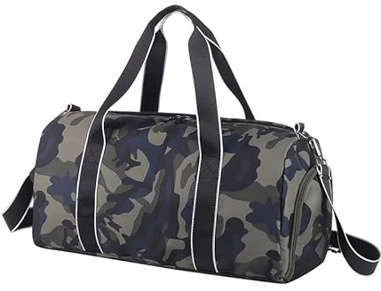 mezhsa Kids Overnight Duffle Bag Girls Boys Sports Gym Bag with Shoe Compartment Wet Pocket Camouflage travel bag (ArmyGreen)