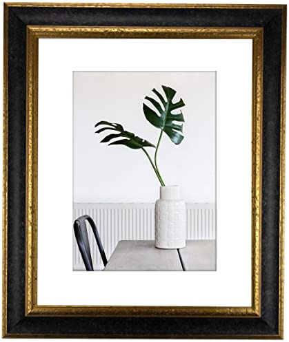 myposterframe Bilderrahmen Echtholz 30 x 40 cm Dysnomia – Edler Barockrahmen für Bilder, Photos & Gemälde – Hoch- & Querformat möglich – Schwarz Gold