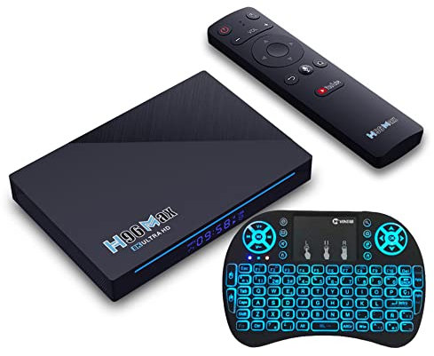 AMITVA Android 11.0 TV Box, H96MAX 8GB RAM 128GB ROM RK3566 Quad Core 64-Bit Support HD 8K/6K/ 3D/ H.265 Ethernet 2.4/5G Dual Wifi BT 5.0 with Wireless Mini Keyboard,8GB+128GB