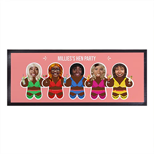 Mini Me Bikini Babes Hair Tone 2 Bar Runner Home Bar Idea | 58cm x 22cm Rubber Beer Mat | Non Slip Bar Accessory | Home Bar | Garden Bar | Pub Accessory