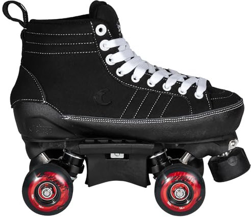 Chaya Rollschuhe Karma Pro Black - Roller Skates für Damen und Herren im Retro-Look für Roller-Disco - Roll-Schuhe in Schwarz