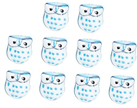 COHEALI 10pcs Handcrafted Ceramic Owl Beads Jewelry Making Beads Owl Charms Chunky DIY Supplies for Bracelets