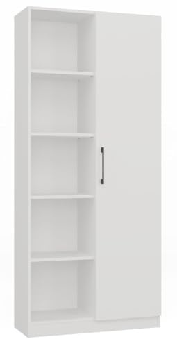 CDF Office Bücherregal RD-80 | Farbe: Weiß | Für Wohnzimmer, Büro, Arbeitszimmer | Modern | Regal für Bücher und Spielzeug | Ideal für Kinderzimmer, Teenager, Jugendzimmer