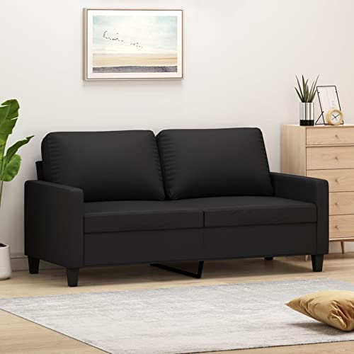 ZEYUAN 2-Sitzer-Sofa Schwarz 140 cm Kunstleder, Sofas & Couches, Sofa Wohnzimmer, Sofa Für Jugendzimmer, Relaxsofa, Sofa Für Schlafzimmer, Polstersofa 359137