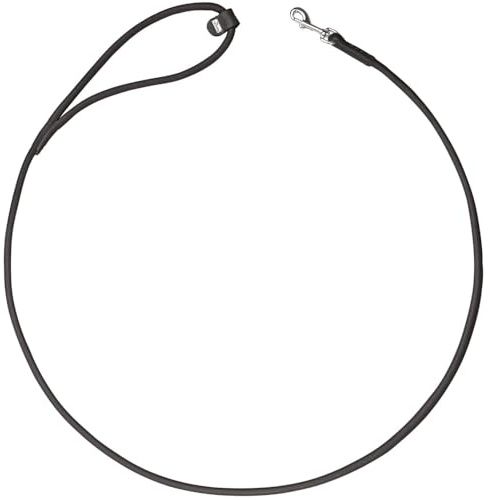 HUNTER Soho Round Mini Hundeführleine | Rindsleder, mit Handschlaufe, für kleine Hunde & Welpen, Made in Germany, Farbe: Schwarz, Größe: 6/140