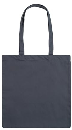 POLHIM® Bolsa de tela sin imprimir 38 x 42 cm 220 g/m2 - Bolsa de algodón versátil y duradera como bolso y bolsa de transporte. Bolsa de tela sostenible para cualquier ocasión., gris