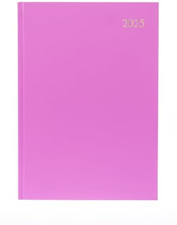 Collins Essential ESSA43.50-25 Business-Terminplaner 2025, A4, Wochenplaner mit Ledernarbung, Hardcover, Rosa