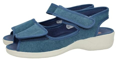 Doctor Cutillas 21796 Sandalias para señora en Color Jeans, con Doble Cierre Adhesivo, Plantilla Suave, cuña Baja, Hechas en España SEÑORA Sandalias Jeans 39