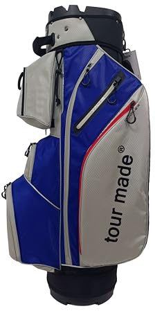 Tour Made Sac de Golf I Hommes & Femmes I Nombreuses Poches I Pas de cliquetis de Raquettes grâce à l'organiseur I 14 Compartiments Raquettes continus I Grand Sac Isotherme