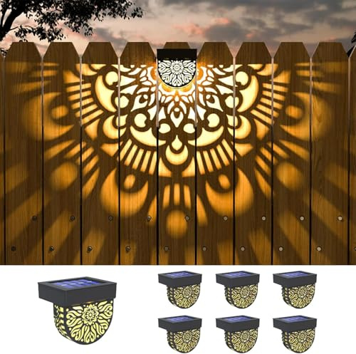 Lifeel solarlaterne für außen 6 Stück Solare Wegebeleuchtung Solarlampen für Außen Solarleuchten Garten Dekorative Solarlampe LED Gartenleuchte wasserdichte für Außen Terrasse (mandala2)