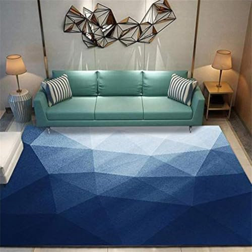 RUGMRZ Schlafzimmer Für Erwachsene Schlafzimmer-Teppichboden Pflegeleichter, Rechteckiger, Blauer Teppich, Rutschfester Teppich Und Nachttisch Heim-Accessoires 80X120Cm 2Ft 7.5''X3Ft 11.2''