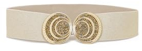 QUEEN HELENA Cintura Elastica Gioiello con Gancio Sottile Fina Elegante Cinta Elasticizzata Casual a Fascia Senza Buchi Donna CI014 (CI014-1 Oro, Taglia Unica)