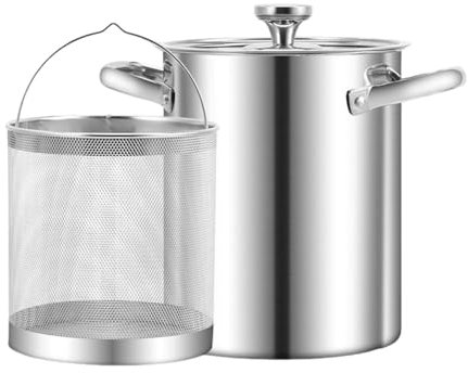 SiaBiced Olla para freír Profunda Sartén con Canasta y Tapa Olla pequeña para cocinar Pasta