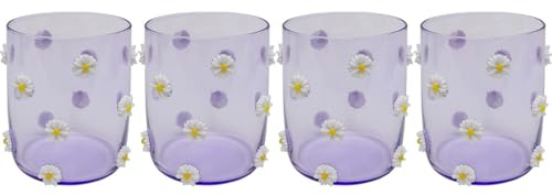 Verres à eau Party violets fleurs set de 4 Kare Design
