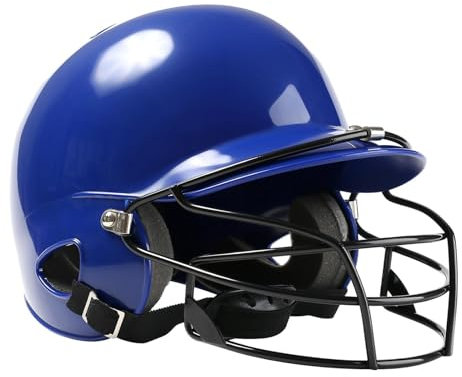 Fenteer Baseball-Helm, Gesichtsschutz mit Gesichtsmaske, Softball-Kampfhelm für Männer und Frauen, für Erwachsene, Schutzausrüstung, Blau