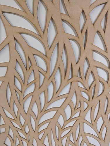 Panneau décoratif en bois - Cloison murale - Grille de radiateur - Décoration de meubles - Découpe au laser - Panneau MDF de 3 mm d'épaisseur - Dimensions : 1200 x 610 mm - Motif (020C) - Fabriqué au