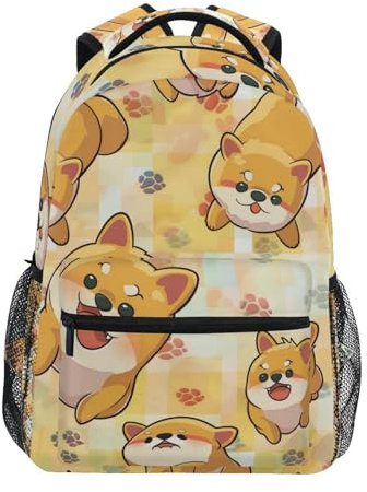 Schulrucksack, Süßer Shiba Inu Hund Verschleißfest Kindergarten Rucksack Outdoor Kindertasche Für Teens Jungen Ausflüge 29X40Cm