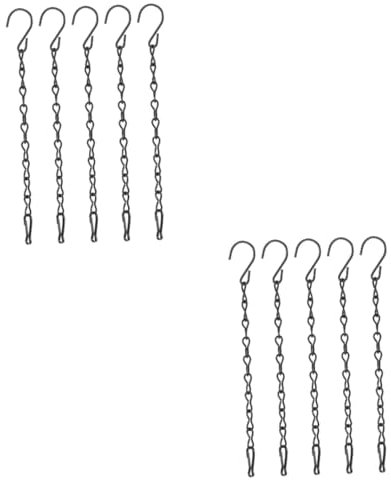 Toyvian 2 Ensembles Panier De Fleurs Cage À Oiseaux Chaîne Plantes D'intérieur Suspension Intérieure Jardinières en Plein Air Corbeille Plante D'intérieur Black Le Fer 5 Pièces * 2