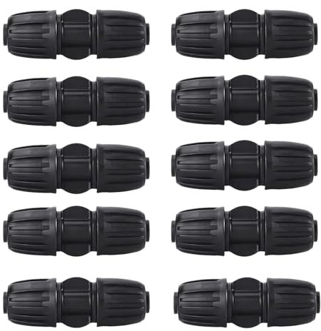 10 Pezzi Connettori Dritti per Irrigazione a Goccia, Connettori per Irrigazione, Adatti per Tubo Flessibile PE di 16mm, Raccordi Robusti e Durevoli per Giardinaggio, Agricoltura(Raccordi Diretti)