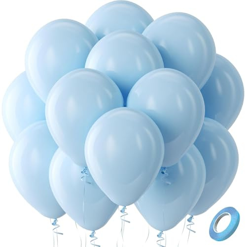 Gleemix 20 Stück 10 Zoll Macaron Luftballons Blau, Latexballons Blau Girlande, Blaue Luftballon Hellblau Helium Balloons für Ballon Girlande, Geburtstagsfeiern, Hochzeiten, Baby Party, Kommunion Party