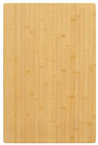 Plateau de table rectangulaire en bambou 40 x 60 x 4 cm, plateau rustique pour salle à manger et bureau, plateau de service polyvalent pour la maison et la cuisine, décoration de table élégante