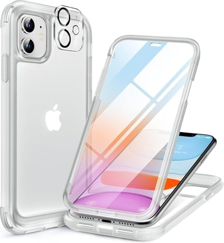 Miracase Glas Serie für iPhone 11 Hülle mit Magsafe, [360 Militärschutz & vollständiger Kameraschutz], stoßfest, sturzsicher, Kratzfest, antifinger Handyhülle für iPhone 11 Case, Matt Klar