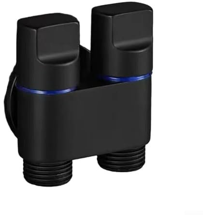 Valvola angolare in lega con due uscite e maniglie in metallo per una facile gestione del flusso d'acqua (nero)