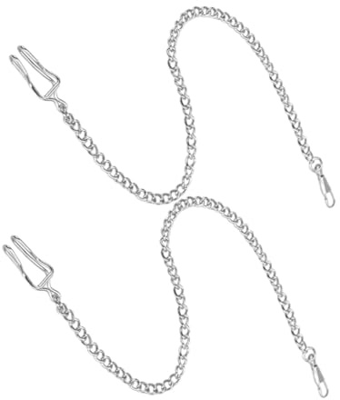 FRCOLOR 2pezzi Catena per Orologio da Taschino Portachiavi per Uomo Accessorio Regolabile per Creazione Gioielli e Borse di Ricambio per Abbigliamento e Orologi da Tasca