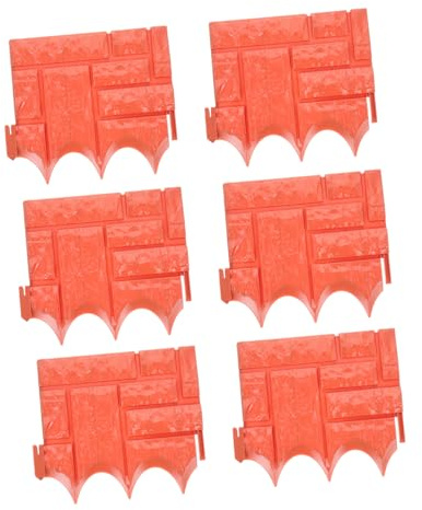 BESTonZON 6 pièces Bordure de Jardin Plastique Imitation Brique Emboîtables Étanche et Réutilisable pour Délimitation et Pelouses Installation sans Creusage Décor Miniature Adaptable