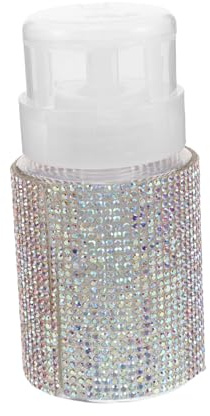 SMASOLO Refillable Makeup Remover Dispenser Bottle with Diamond Patterned Push Pump Controlled Liquid Dispensing for Nail Polish Remover Toner and Cosmetic Liquids Portable for Travel and