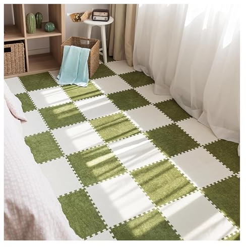 GDHKDDFL Losetas de moqueta de Felpa, 4 Alfombrillas de Juego con Rompecabezas, baldosas Alfombra, Felpa, tapetes Espuma entrelazados, tapete Yoga, 11.8 y 23.6 Pulgadas