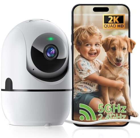 JWQPO Security Camera Indoor, 5G&2.4G WiFi Indoor Camera for Home Security, 360° Pan/Tilt Baby/Pet Cameras with App, Motion Sensor Camera,Night Vision, 2-Way Call, TF/Cloud Storage