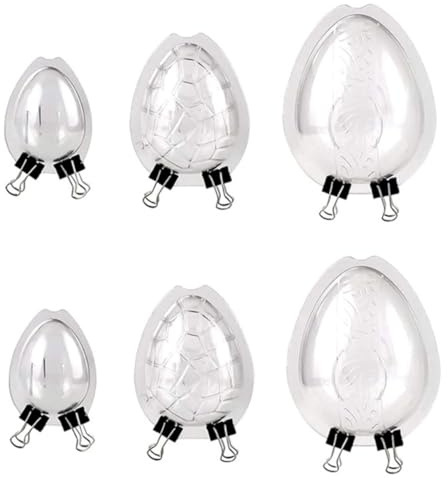 Toyvian 6 Pièces Moule à Chocolat Plastique Oeuf de Pâques Flexible Résistant pour Pâtisserie Maison DIY Bonbons Cadeau Festif Couleur Aléatoire