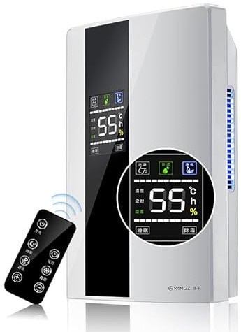 Deshumidificateur d Air, Déshumidificateur et Purificateur d'air 2 en 1, Anti Moisissure, Silencieux, Auto-Arrêt & Dégivrage, Minuterie 24H & écran LED, 30㎡, idéal pour Chambre/Salle de Bains