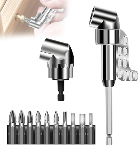 2026 Neu Corner Tool Screw, 105° Winkelschrauber Vorsatz Adapter,Bohrmaschine & Werkstatt,Bithalter für Akkuschrauber, Bohrmaschine & Werkstatt, Winkelaufsatz Lang & Kurz (Kurz + Lang)