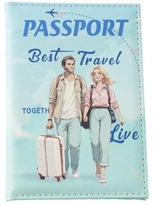 Copertura per passaporto di viaggio – di archiviazione sicura, per aiutare le vacanze in famiglia, organizer per borsette, accessorio da viaggio moderno | Portafoglio per passaporto in PU con