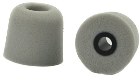 6 Packs (12 Pieces) 3mm Isolate Noise Memory Foam Earplugs Sleeves, In-Ear Moniter Earbud Tips T-100 (Medium, Grey)