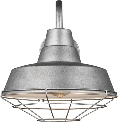 Generation Lighting Barn Light Cage for Outdoor Light Fixture Weathered Pewter 96374-57, Stainless Steel Hanging Light Cage for Rustic Home Decor, Metal Lamp Guard for Outdoor Wall Light Fixture
