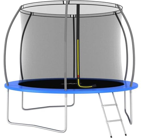 vidaXL Trampolin Set mit 2-Stufen-Leiter Regenschutz Kinder Gartentrampolin Kindertrampolin Komplettset Outdoor Rund 305x76cm 150kg