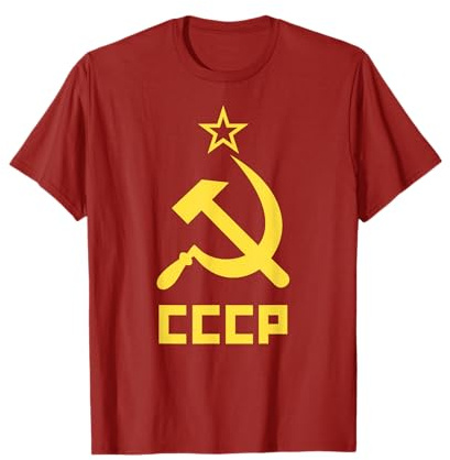 Maglietta Rossa con Falce e Martello dell'URSS CCCP Maglietta